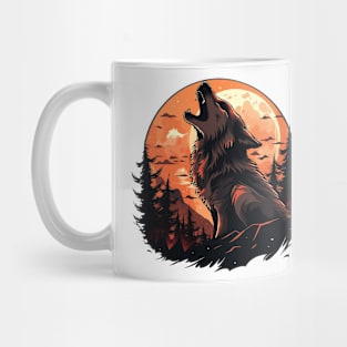 howling wolf Mug